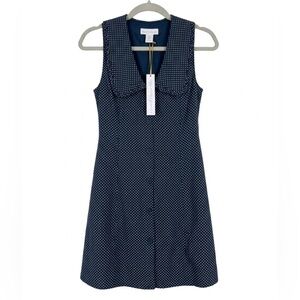 House of Harlow 1960 Navy and White polka dots Midi Dress